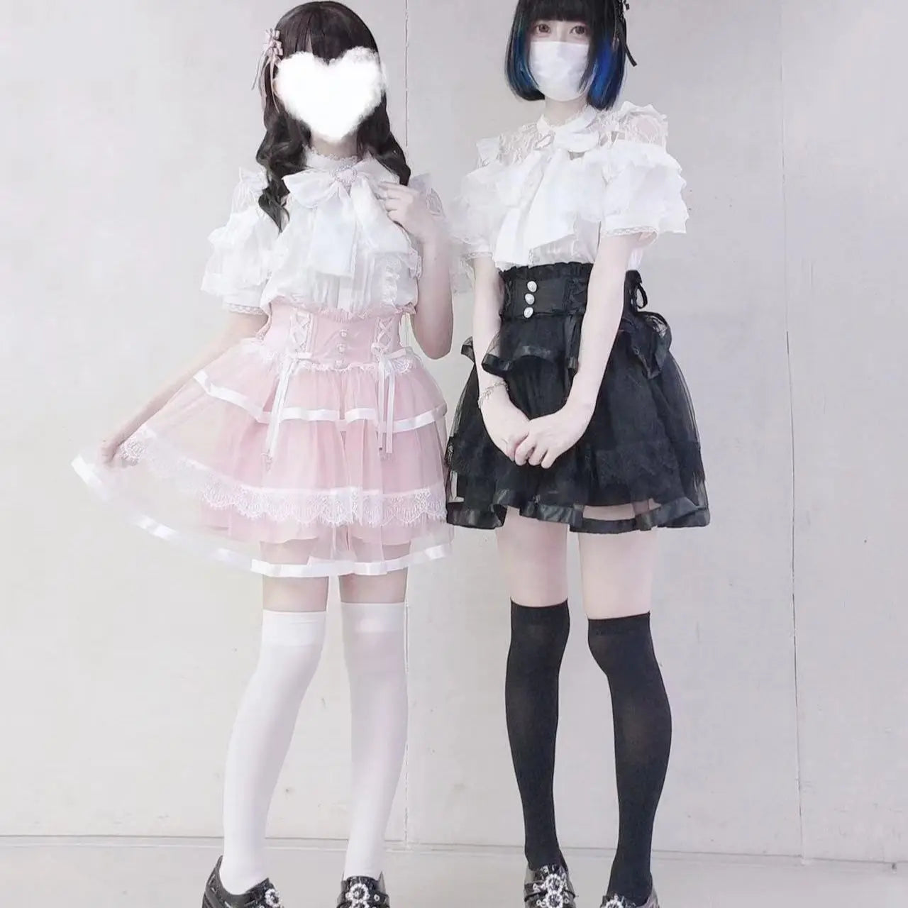 Japanese Mine Lolita Bow Shirt Subcultural Shirts Female Cute Black and White Lace Long-sleeved Short-sleeved Blouse Women.