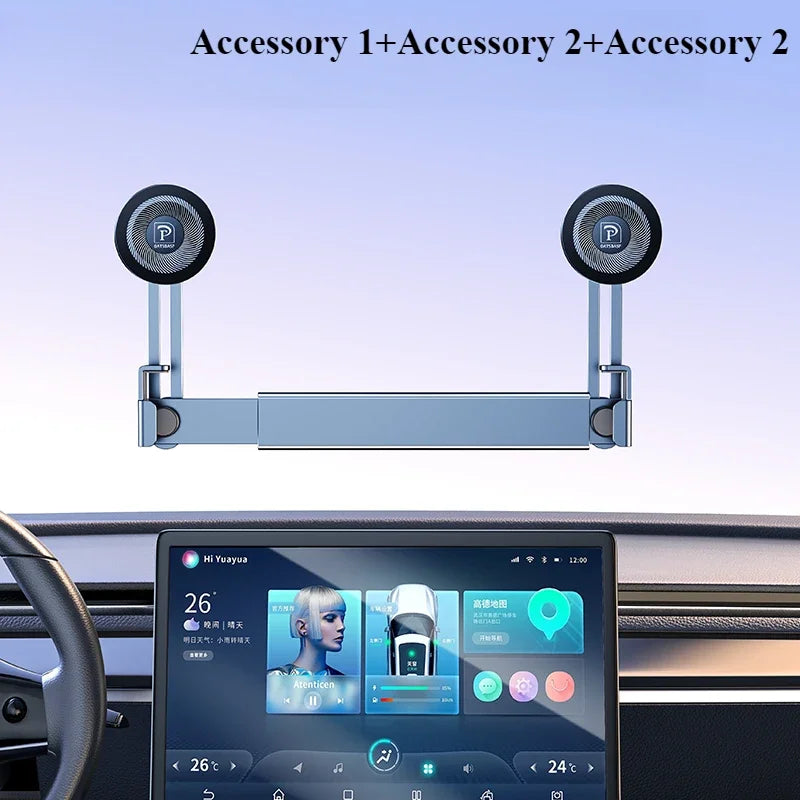 Oatsbasf Dual-position Car Screen Phone Holder Stand Metal Aluminum Adjustable for Tesla Model 3 Highland Y Car Accessories