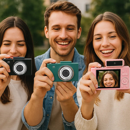 Retro Digital Camera with 48MP Dual Lens, 2.8 "IPS screen, 16X Zoom, Autofocus, OTG & SD Card Support, 64GB.