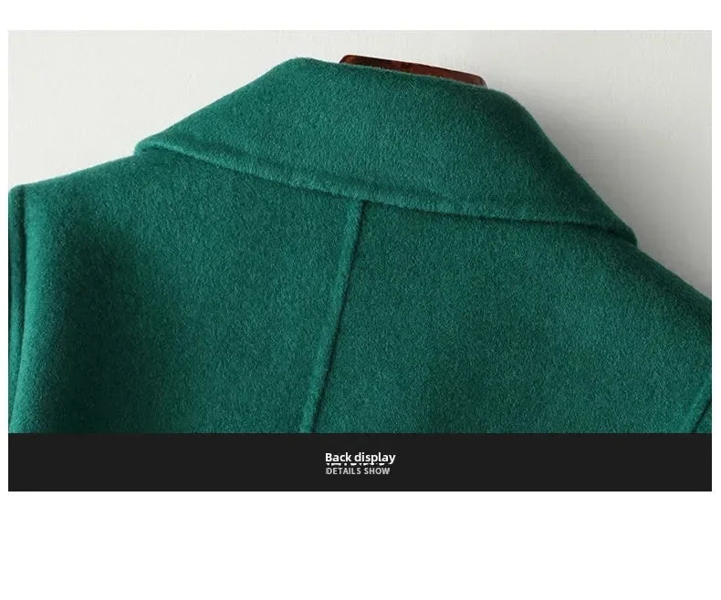 Modischer doppelseitiger Wollmantel für Damen, schmale Passform, mittellang, neue Herbst- und Winterkollektion, stilvoll