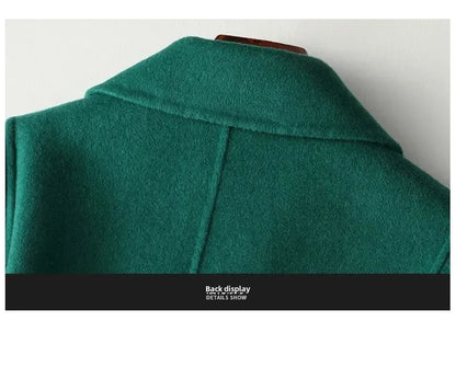 Modischer doppelseitiger Wollmantel für Damen, schmale Passform, mittellang, neue Herbst- und Winterkollektion, stilvoll