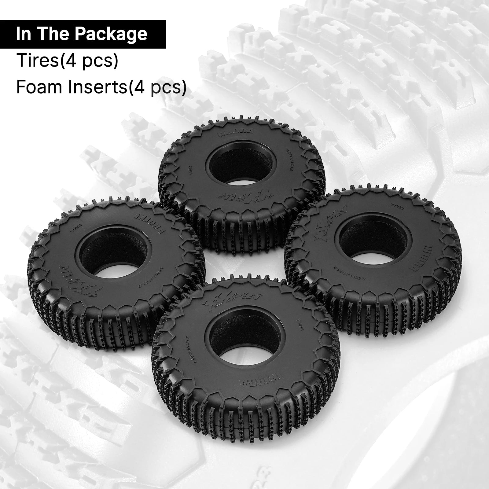 INJORA S5 122*36mm 1.9" XHX Pin Wheel Tires for 1/10 RC Crawler Car (T1923).