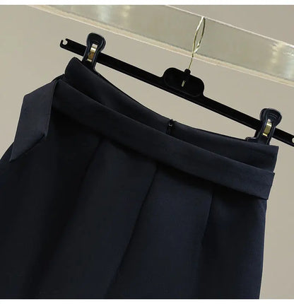 2025 Spring Summer New Simplicity Fashion Diamonds High Waist Shorts Women Clothes Fashion Patchwork Solid Color Wide Leg Pants.