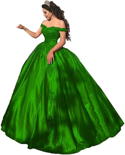 Maßgeschneiderte arabische Abendkleider, elegante rote Perlenstickerei, Spitzenapplikationen, Ballkleider, Quinceanera-Kleider, schulterfreie Partykleider