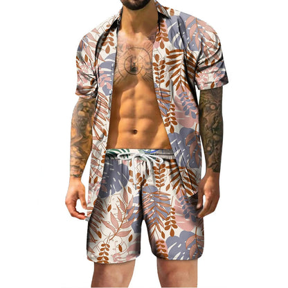 Streetwear in Plattengröße, hawaiianische Herren-Urlaubsanzüge, bedruckte 3D-Freizeithemden mit kurzen Ärmeln, Strandshorts.
