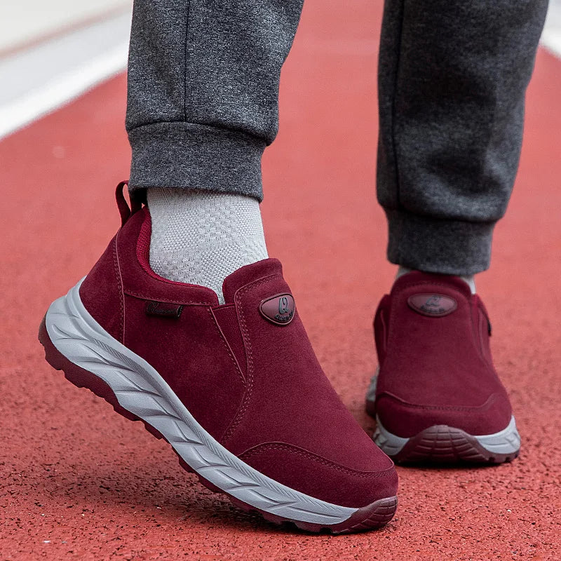 Mens Walking Shoes Leather Anti Slip Wear-resistant Autumn Fashion High-quality Soft Sole Comfortable Casual Flat Sneakers Man.