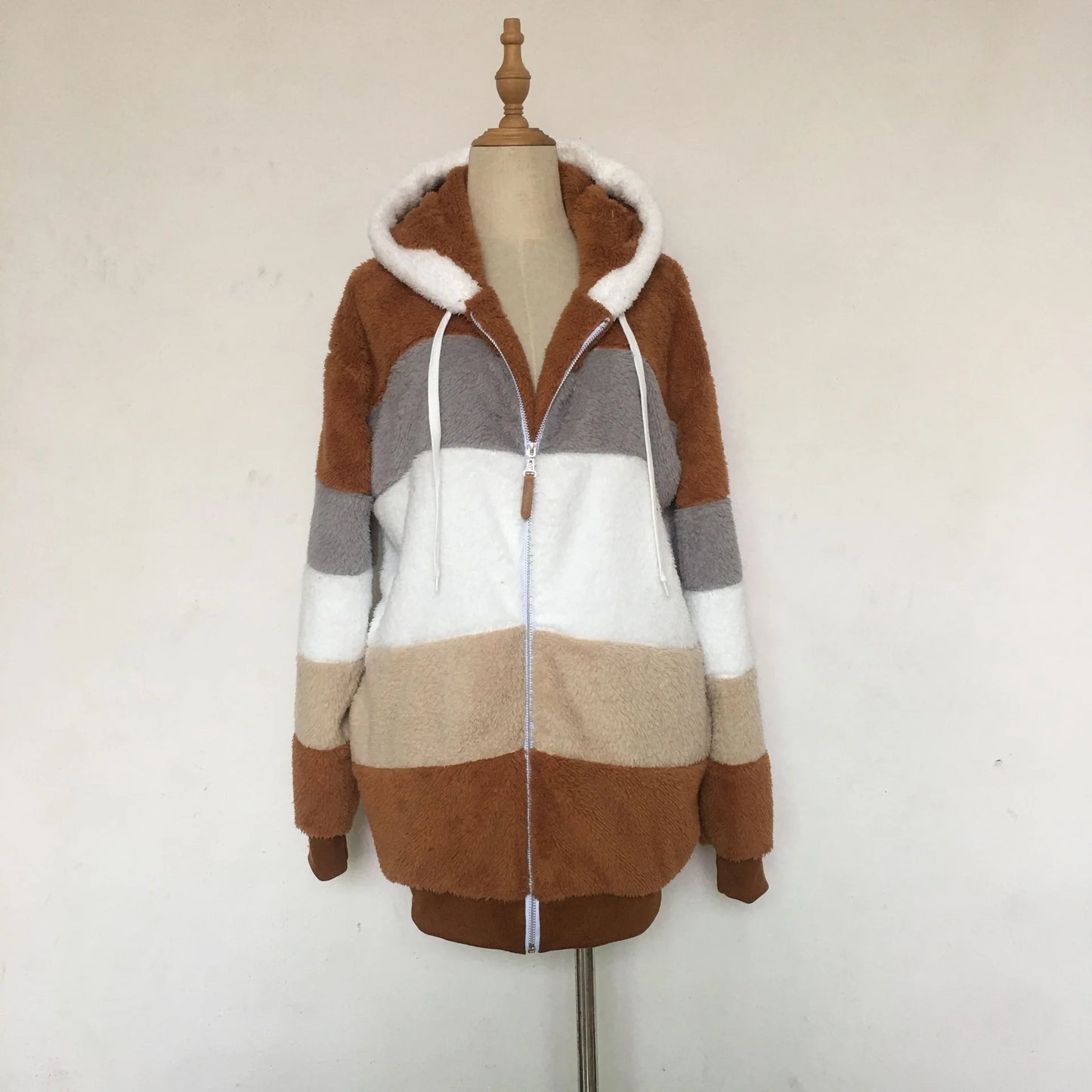 Übergroße Jacke für Frauen 2023 Neue Herbst Winter Warme Plüsch Tasche Mit Kapuze Streetwear Lose Dame Oberbekleidung Mantel Roupas Feminina