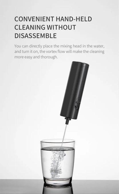 Electric milk frother, coffee frother, household mini milk frother, milk mixer, handheld wireless whipper.
