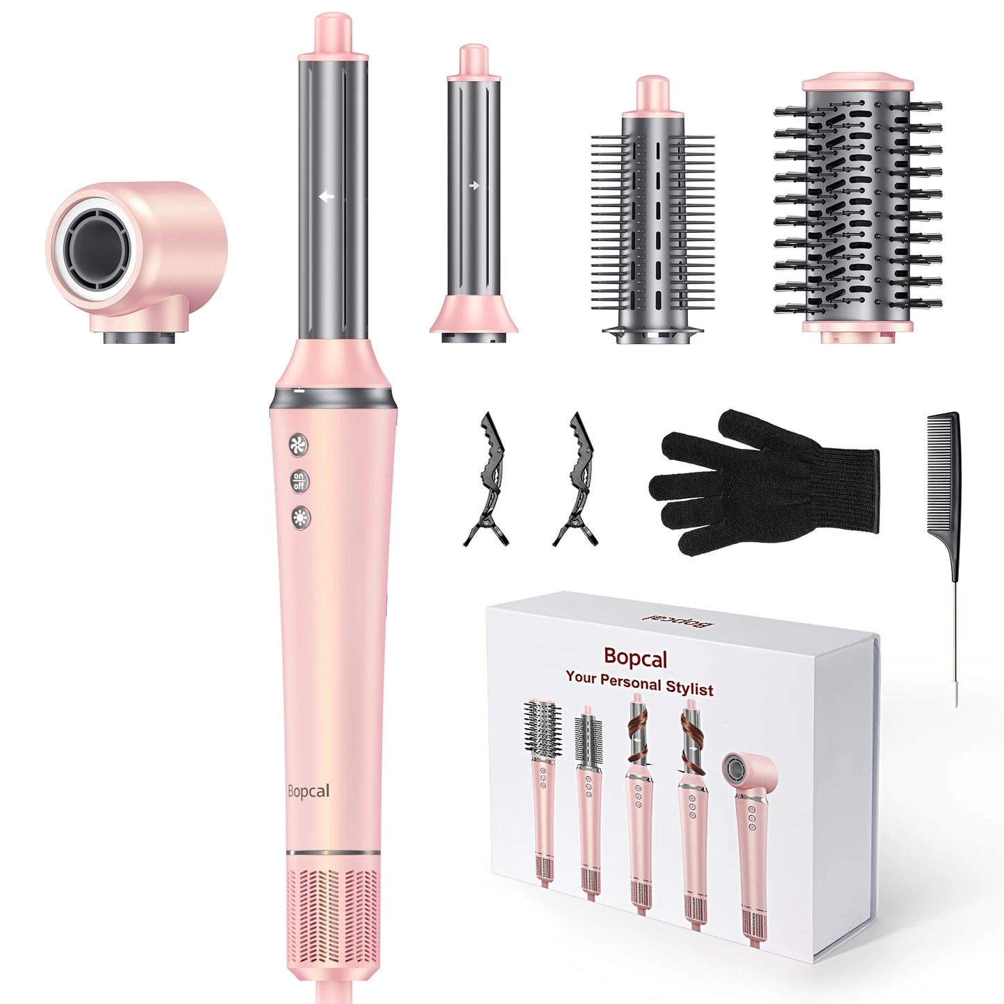 5 in 1 Hair Dryer,Multi Styling Tool,Straightener & 32mm Curling 300 Million Negative Ions Hair Care 1-3 Mins Quick Drying Gifts
