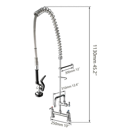 KEMAIDI Commercial Kitchen Faucet with Pull Down Sprayer Industrial Pre Rinse Spring Faucets Mixer for Kitchen Multi-Functional
