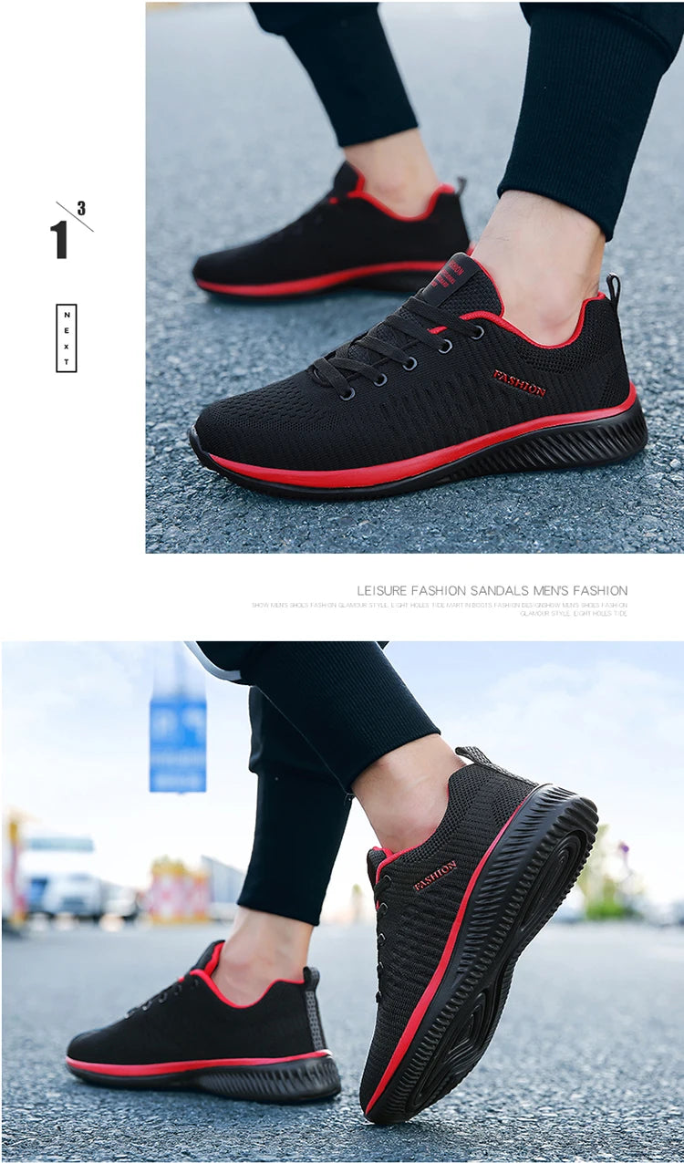 Men Running Shoes Breathable Light Comfortable Men's Casual Shoes Tenis Outdoor Slip On Walking Sneakers.