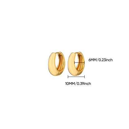 Classic Hoop Earrings for Women Chunky Stainless Steel Gold Color Earring 2025 Trend New in Minimalist Pendientes Jewelry aretes.
