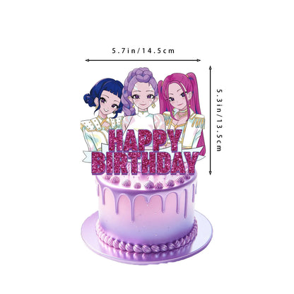 K Pop Dämonenjäger Party Ballon Kind Mädchen Alles Gute zum Geburtstag Party Dekoration Set 1-9. Nummer Ballon Banner Hintergrund Babyparty.