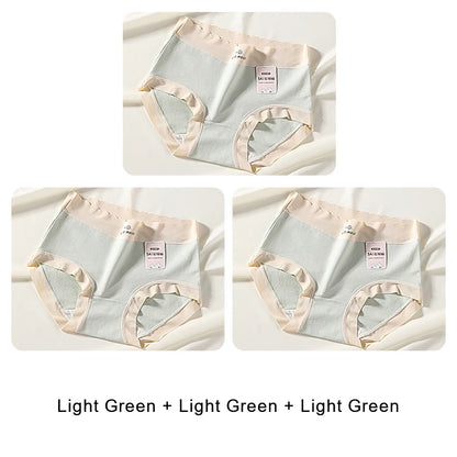 3PCS Female Underwear Antibacterial Pure Cotton Sexy Mid-rise Cotton Panties Woman Traceless Fashions Women's Intimate Intimates