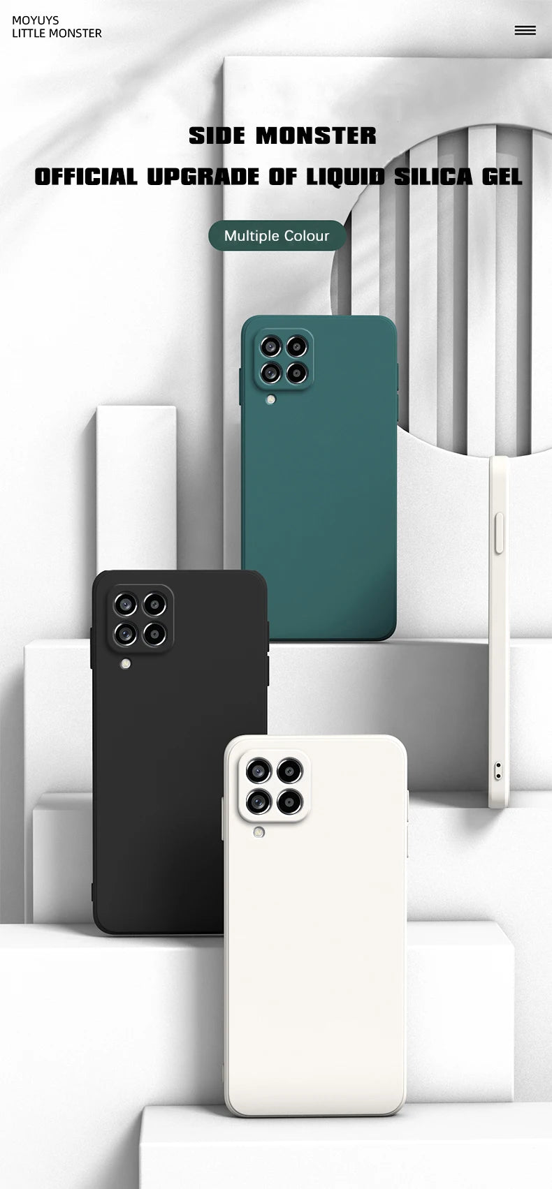 Funda Original Phone Case for Samsung A12 M12 A22 M22 A32 A42 A52 A72 5G Matte Silicone Camera Protective Cover Cases.