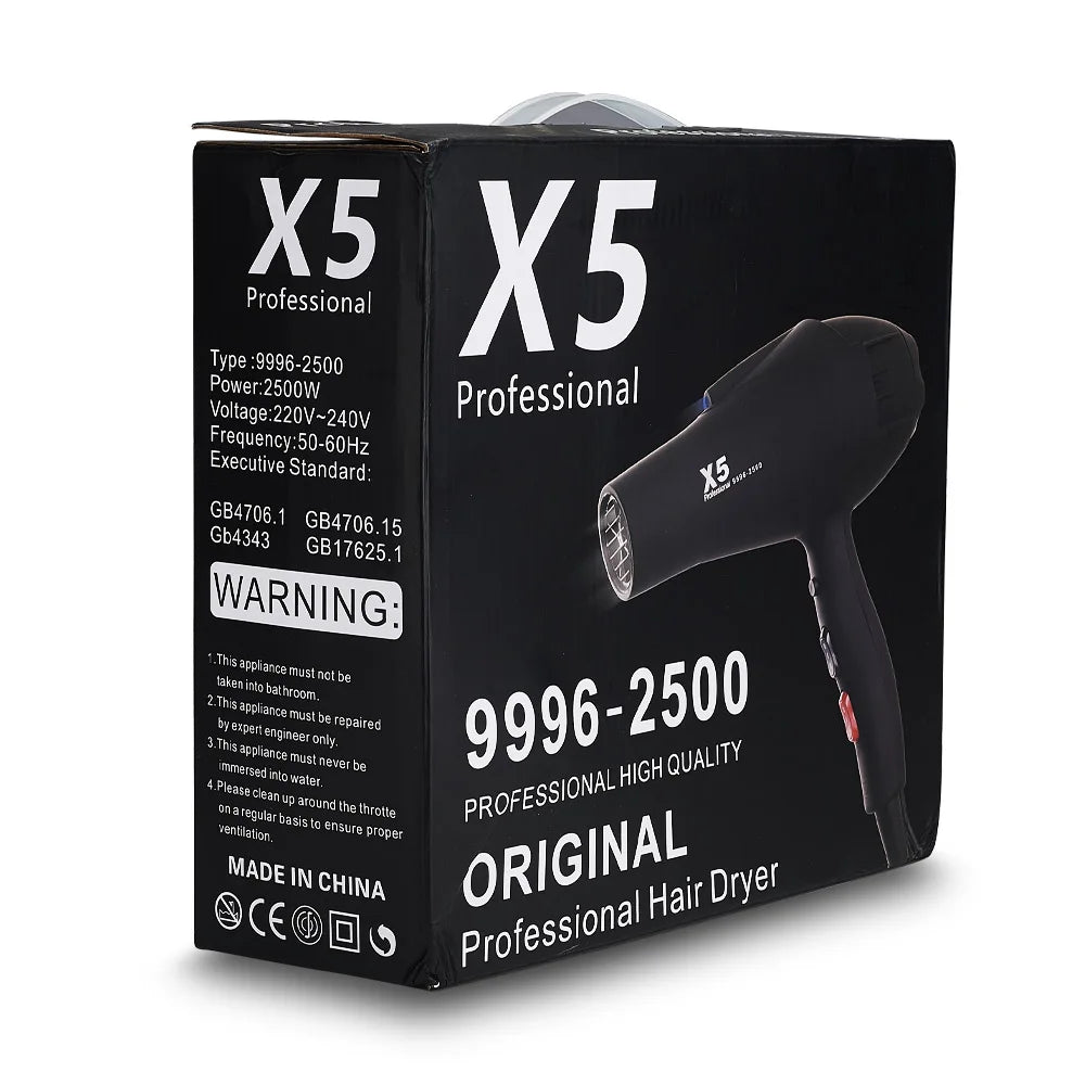 RESUXI X5 2500W High Power Hair Dryer Hair Salon Home Use Anion Electric Blow Dryer Fast Dry Hair Styling Ladies Blow Dryer