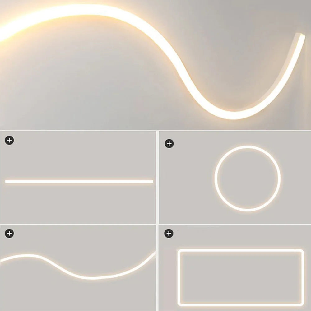 1M-10M Embedded LED Neon Rope Tube Black White Soft Recessed Silicone Diffuser Channel For 5050 COB Flexible Ribbon Strip Light.