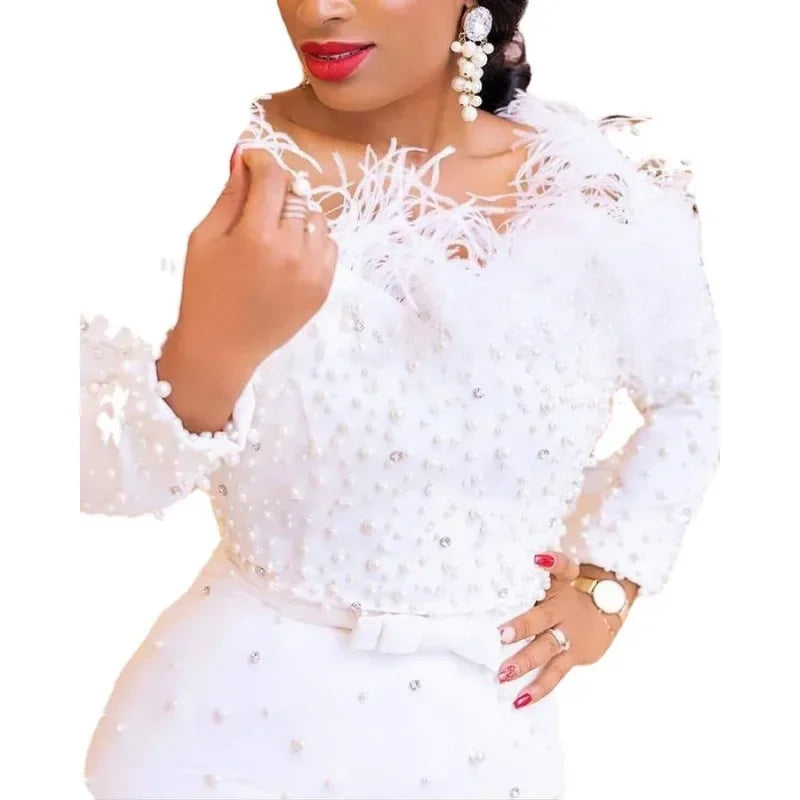 Perlen Scheide sexy Kleid Frauen sexy Slash Kragen Bodycon Midi-Kleid solide hohe Taille Trend schulter freie Scheide Party kleider.