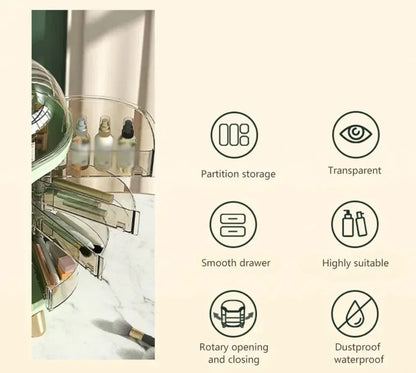 Desktop Makeup Organizer Transparent Jewelry Cosmetic Storage Box Dustproof Large Capacity Makeup Container Jewelry Lipstick Box.