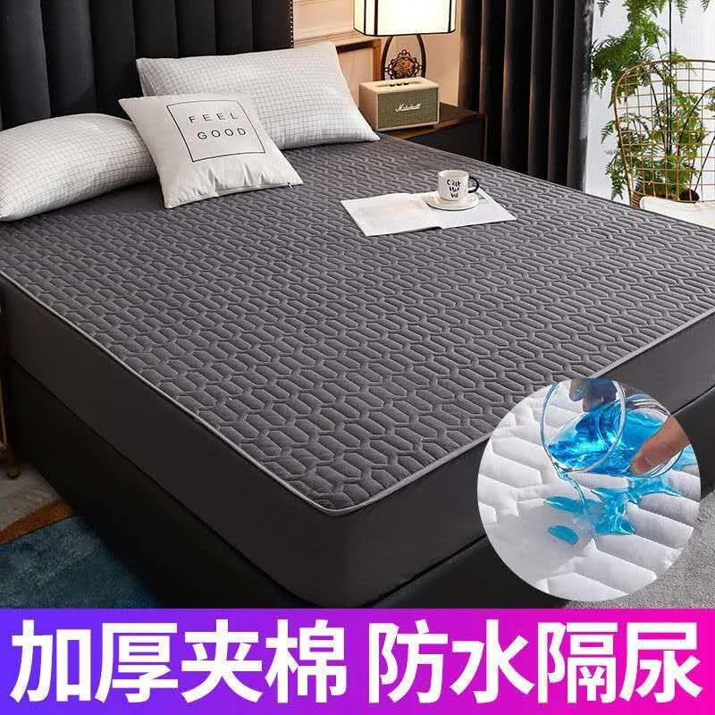 Waterproof Thicken Mattress Cover Quilted Latex Mat Bed Covers Pad Skin-Friendly Fitted Sheet Protector Bedspread150/160/180x200.