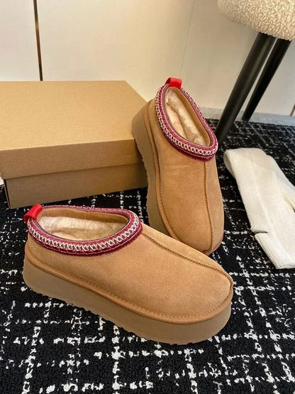 Snow boots for women - Women's wool leather boots - Winter warm fur boots - High-quality premium snow boots - 2025 model.