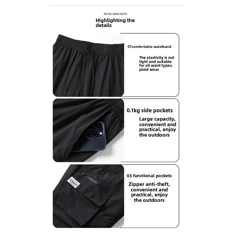 CHUJIE Men's autumn and winter new down jacket pants, men's mountain outdoor work pants, graphene heating thickened warm pants.