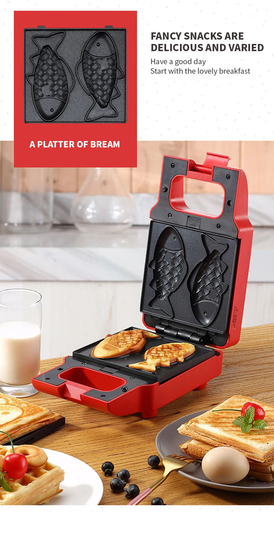 YIDPU Sandwich New 2025 breakfast machine divine tool household bread machine light food machine waffle multifunctional toaster.