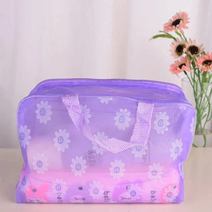 5 Color Waterproof PVC Cosmetic Storage Bag Women Transparent Organizer for Makeup Pouch Compression Travelling Bath Bags.