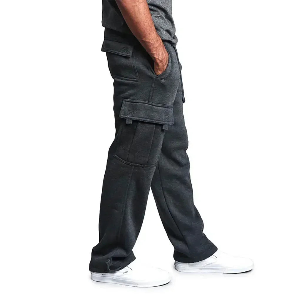 Men's Cargo Sweatpants Autumn Long Pants Loose Sport Fit Jogging Overalls Joggers Sweat Pocket Pants Cargo Trousers Streetwear.