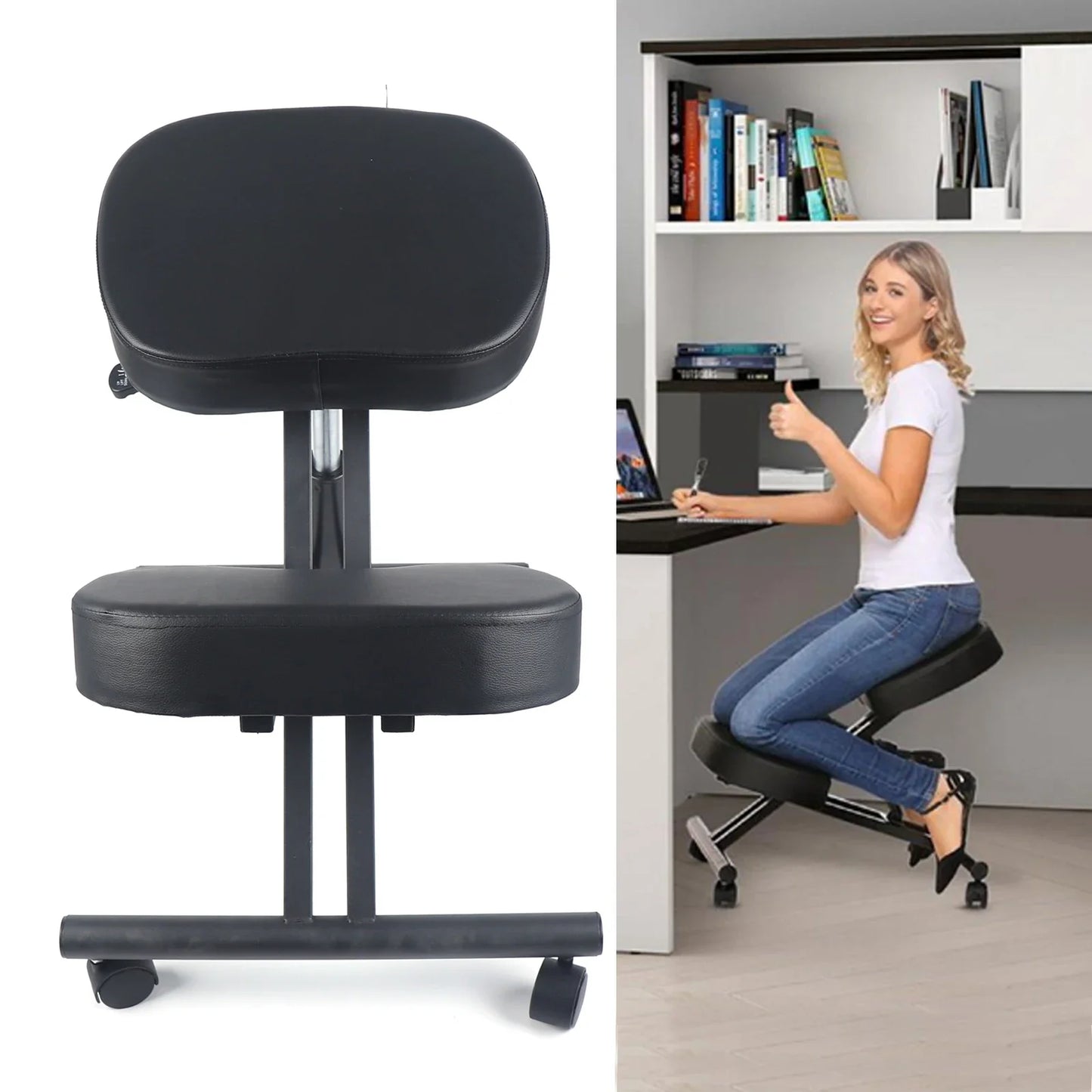 Ergonomischer kniender Computerstuhl, Gesundheitsstuhl, Kniehocker, kniender Haltungsstuhl, verstellbarer Hocker für Zuhause und Büro