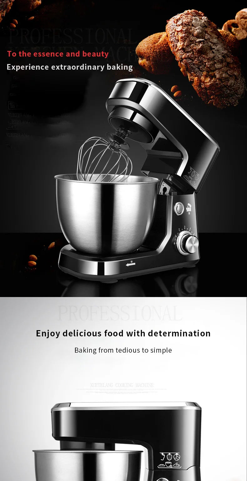 DIVEDEER 5L Multifunctional Chef Machine  Automatic Dough Kneader, Flour Mixer, Blender & Egg Whisker for Household Use.
