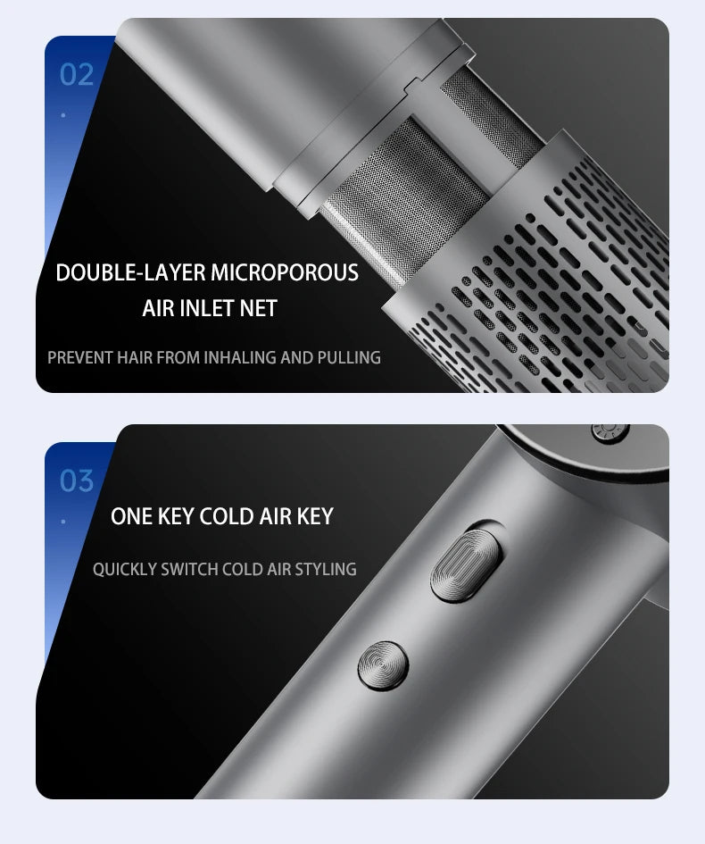 High Speed Electric Hair Dryer High Power 1600W Negative Ion Hair Care Fast Drying Low Noise No Hair Injury