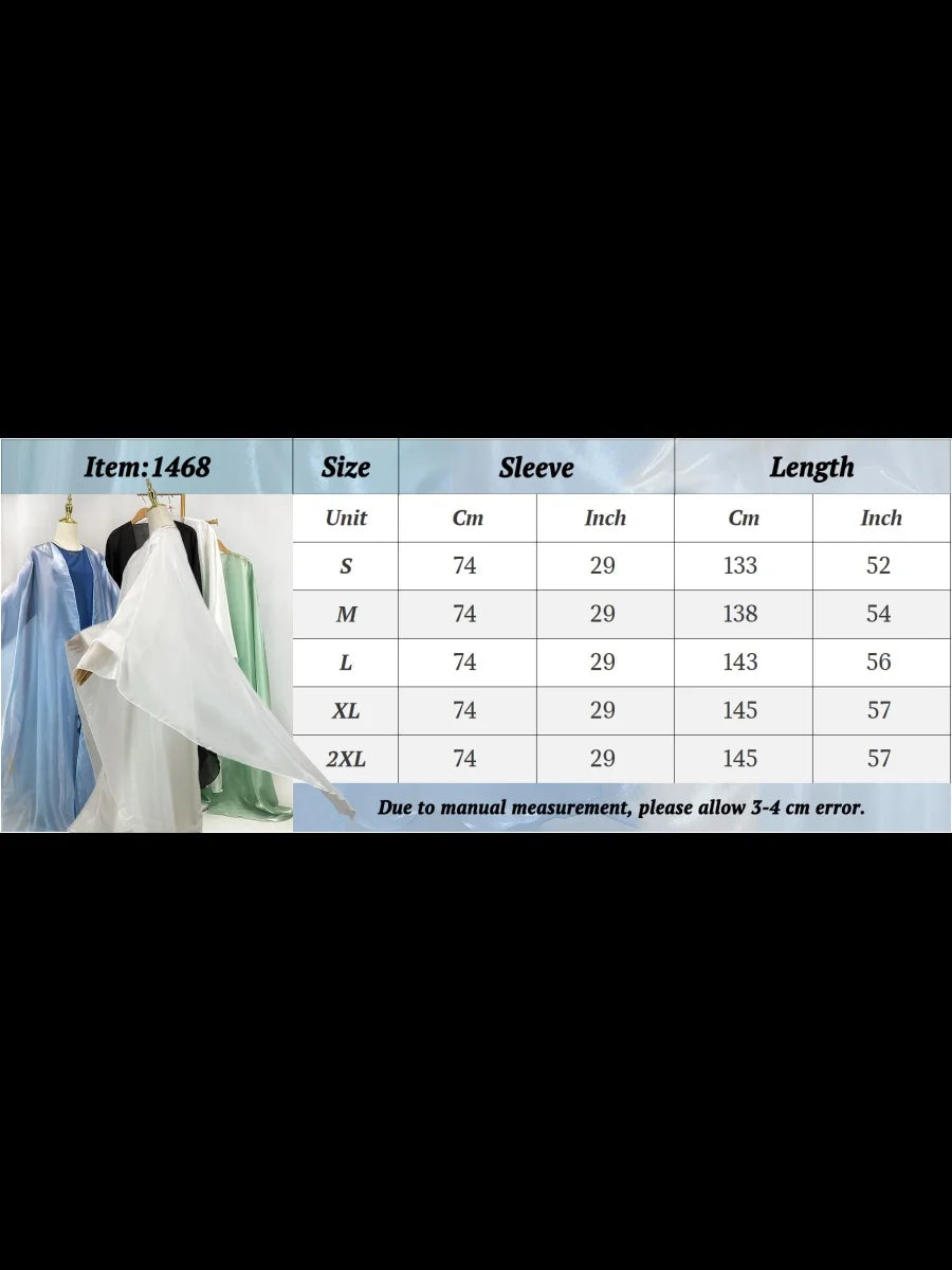 Muslim Women Dubai Abaya Stain batwing sleeve Long Dress Kimono Cardigan Kaftan Modest Robe Femme Islam African Dresses Kebaya.
