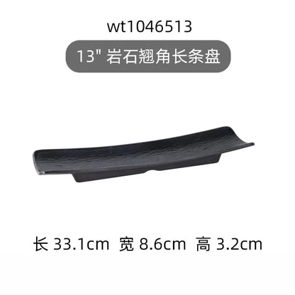 Hotpot Restaurant Melamine Tableware Black Frosted Dinner Plate Japanese Sushi Plates Not Easily Broken Snack Fruit Dishes