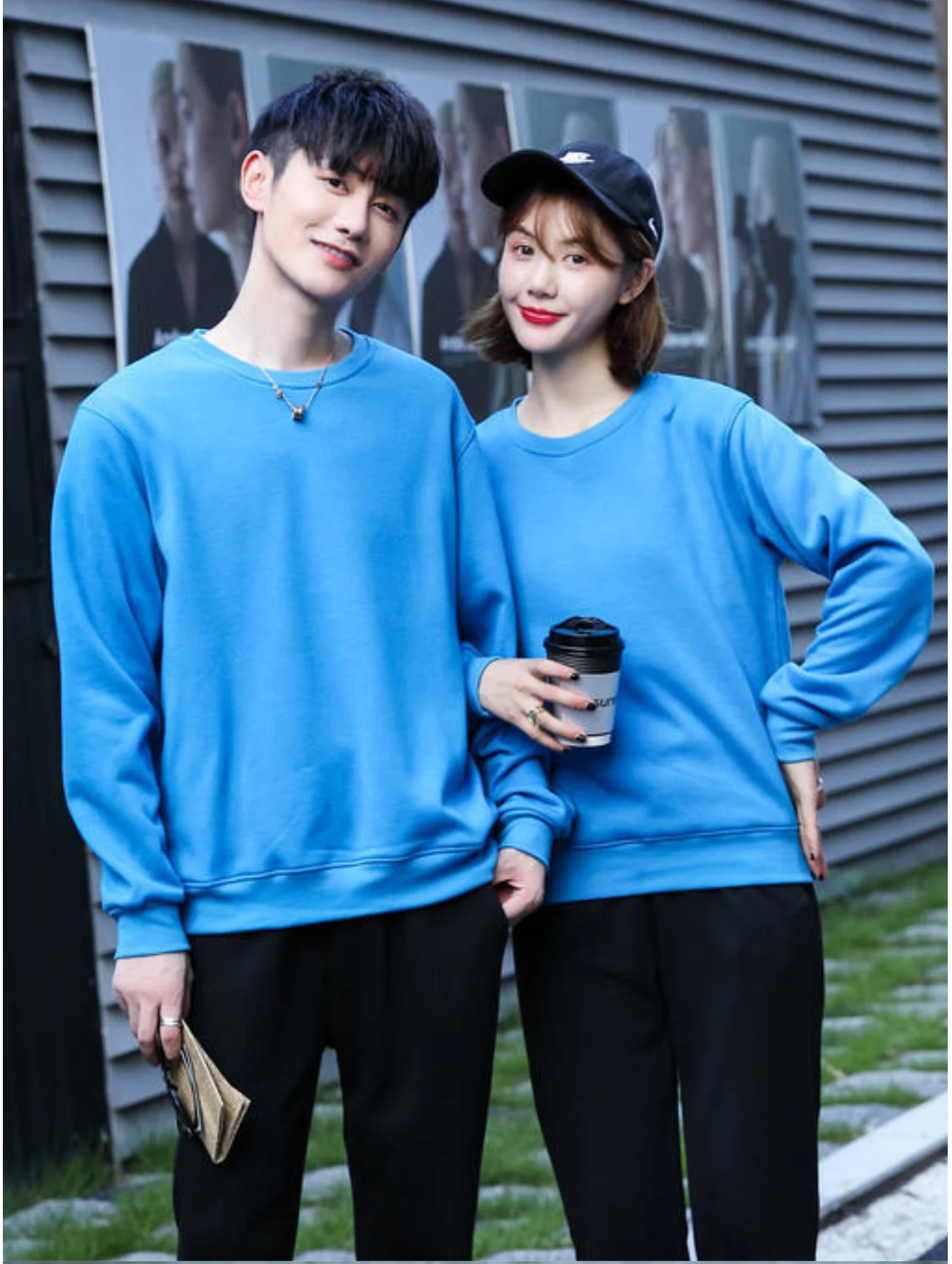 Men's Casual Pullover Custom Printed Embroidery Company Logo Clothing Fashion Winter Warm Sweater Solid Color Sweatshirt 4xl.