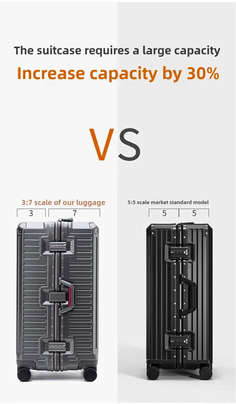 20-Zoll-Rollgepäck für die Kabine, multifunktionaler Reisekoffer, Passwortsperre, omnidirektionales Rad, Rollgepäckkoffer.