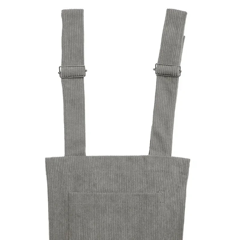 Adjustable Basic Velvet Overalls Women's Pure Color Simple Style Autumn New Arrival Fashionable Female Bib Pants.