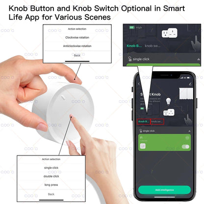 Neue Tuya ZigBee Smart Knob Schalter DIY Drahtlose Szene Taste Drehbare Dimmer Schalter Haushaltsgeräte Automatisierung Verknüpfung Remoter.