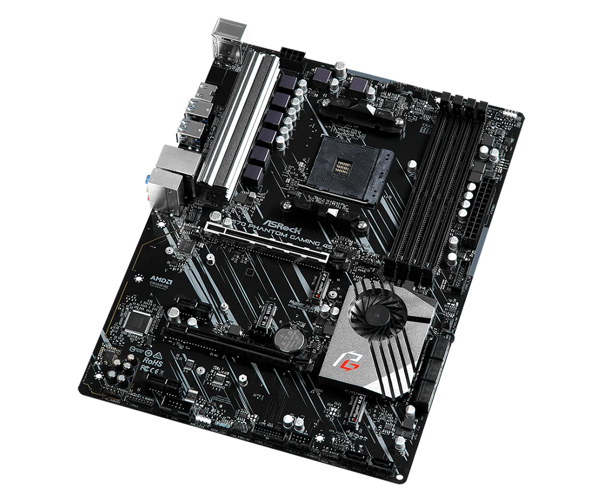 X570 Motherboard ASROCK X570 Phantom Gaming 4S Socket AM4 4×DDR4 128GB PCI-E 4.0 SATA III HDMI ATX For Ryzen 5000 G-Series cpu.
