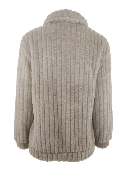 2025, Herbst und Winter, neue Mode, Damenpullover, Mäntel, Übergröße, Fleece-Strickjacke, kurzer Kragen, Tops, Damenbekleidung