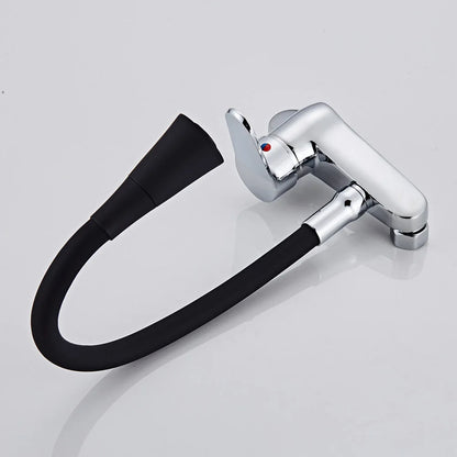 BAKALA Multicolor Wall Mounted Kitchen Faucet 360 Degree Swivel Flexible Hose Double Hole Sink Mixer Tap Wall Kitchen Mixers