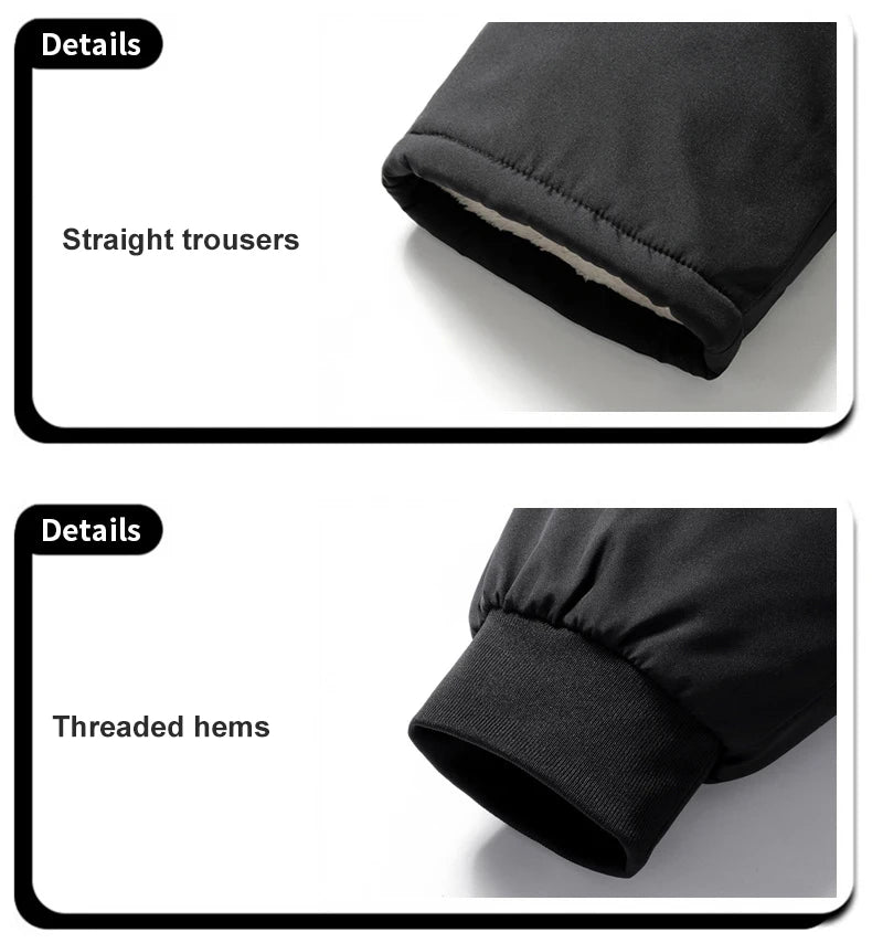 M-8XL Men's Down Pants Plus Size Winter Three-layer Windproof and Waterproof Large Size Plus Velvet Thick Warm Casual Joggers