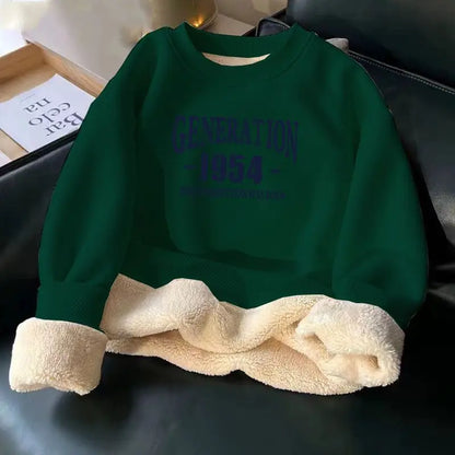 Women Hoodies Sweatshirt Letter Printing Lamb Velvet Thickened Street Warm Pullover Loose Crewneck Brown Hoodies Woman Clothing.