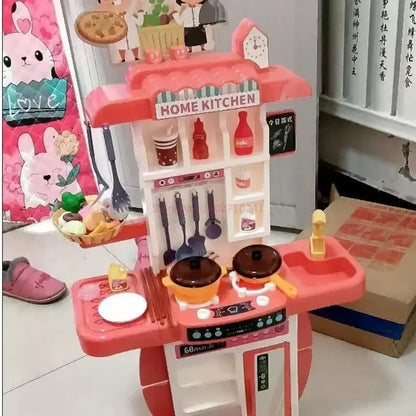 Children's Home Cooking Simulator Kitchen Set Kitchen Girls Cooking Spray Dining Table Toys Christmas Gifts.