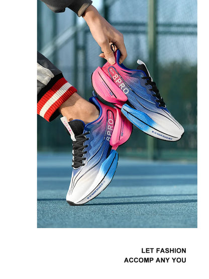 Men's Running Shoes Carbon Plate Racing Marathon Athletic Shoes Cushioned Comfortable Road Sneakers Teenage Training Shoes