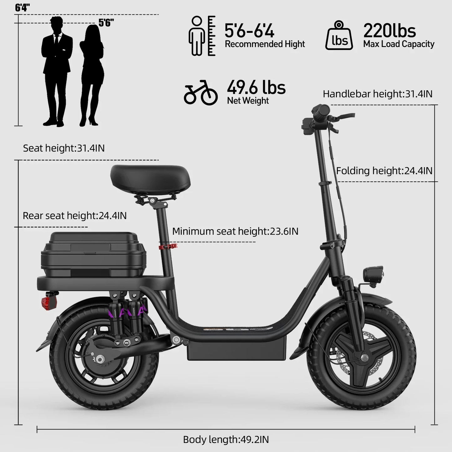 TOOFLY GQ8 Adult Electric Scooter 250W 48V15AH Foldable E-scooter  Inch Vacuum Tires City Commuter Electric Scooter.