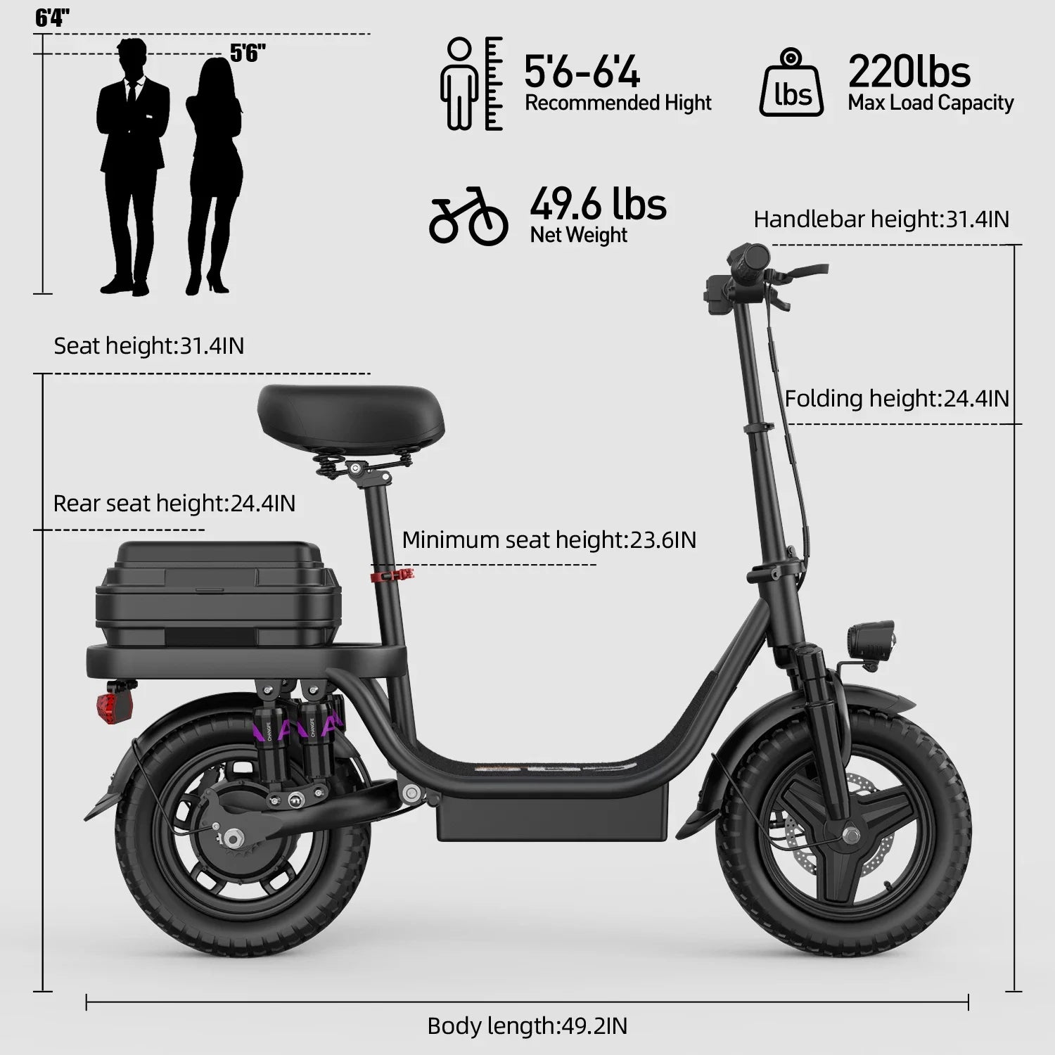 TOOFLY GQ8 Adult Electric Scooter 250W 48V15AH Foldable E-scooter  Inch Vacuum Tires City Commuter Electric Scooter.