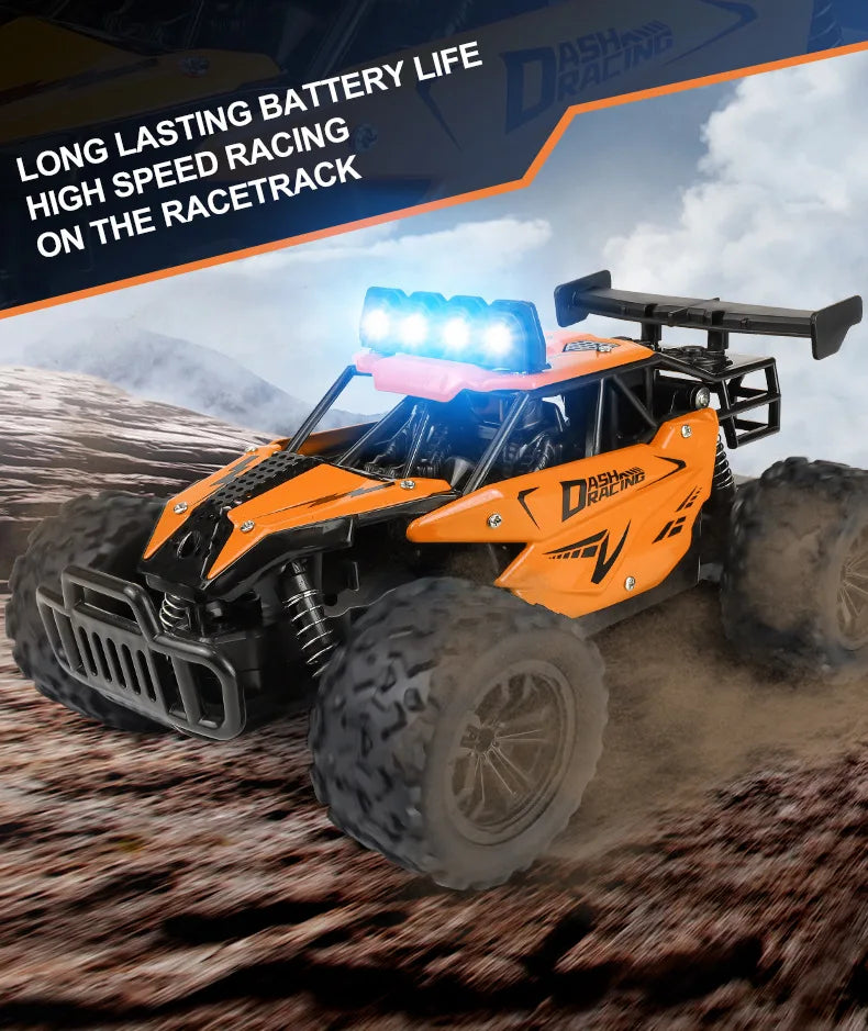 Remote Control Car RC Drift Racing 1:16 Vehicle Off Road Alloy 2.4G Radio High-Speed Trucks With LED Light Climbing Gift Kid Toy.