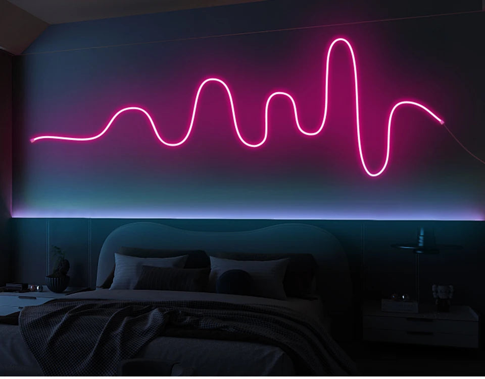 1M 2M 3M 5M RGB Neon LED Strip Light Bluetooth/IR Remote Control 5V Smart USB Silica Gel Tube LED Neon Light Room Decor Lamp.