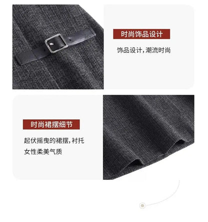 2025 Autumn New All-match Fashionable High Waist A-line Skirt Women Clothes Office Lady Simplicity Irregular Slim Skirts Ladies.